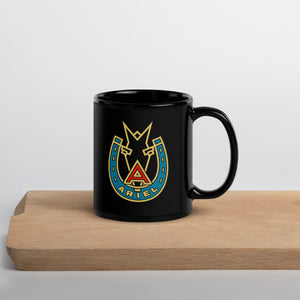 Ariel Motorcycle Horse Logo on Black Mug