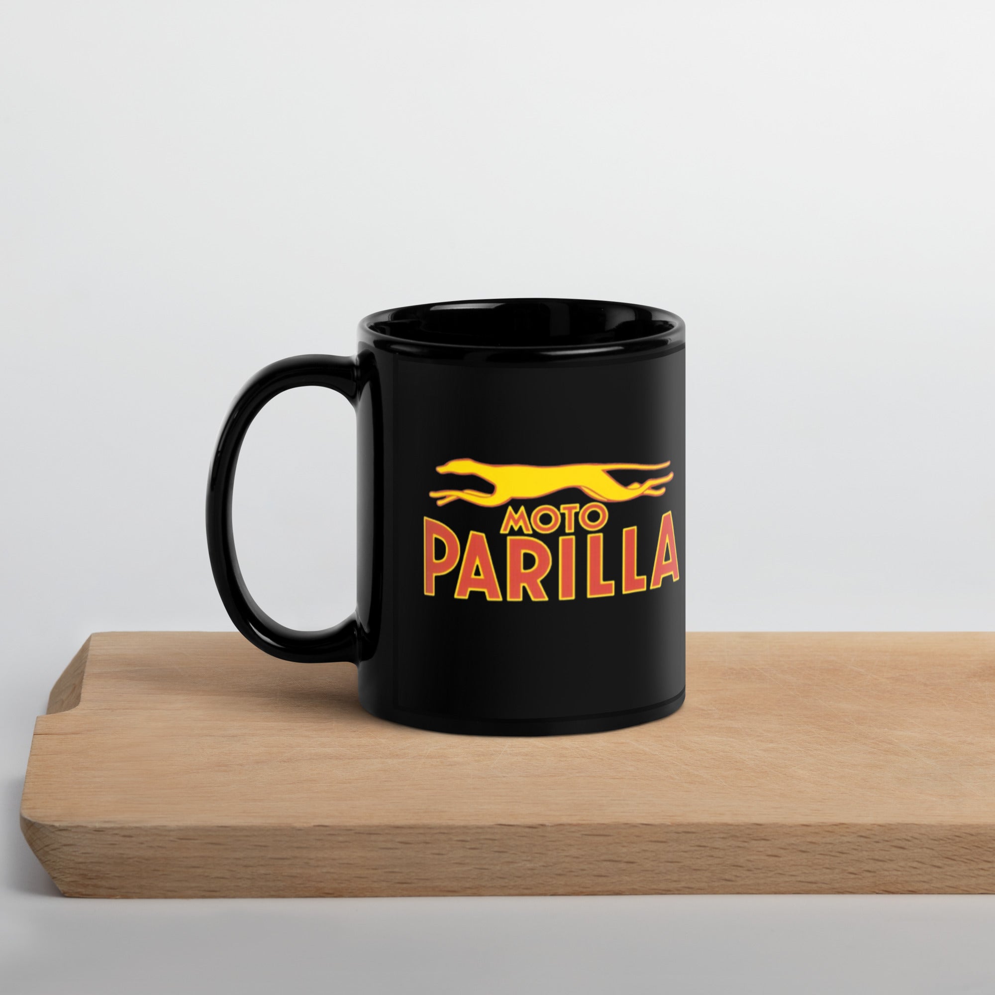 Vintage Moto Parilla Badge on 11oz Mug - Black Gloss