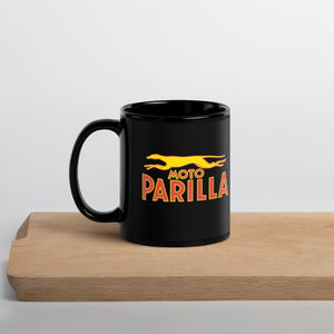 Vintage Moto Parilla Badge on 11oz Mug - Black Gloss