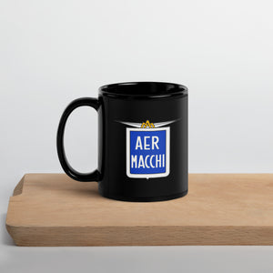 Vintage Aermacchi Logo on Black mug