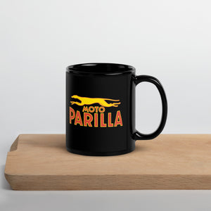 Vintage Moto Parilla Badge on 11oz Mug - Black Gloss