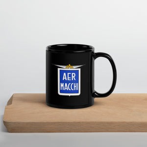 Vintage Aermacchi Logo on Black mug