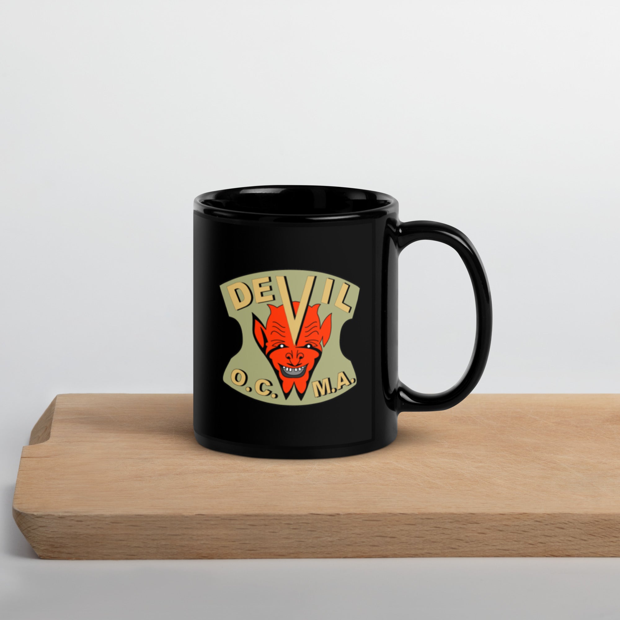 Vintage Devil Moto Badge on 11oz Mug