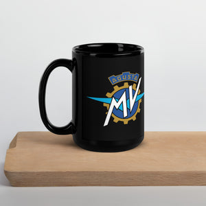 Vintage MV Agusta logo on 15oz black mug