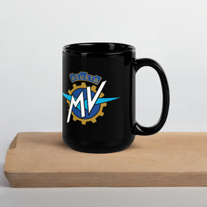 Vintage MV Agusta logo on 15oz black mug