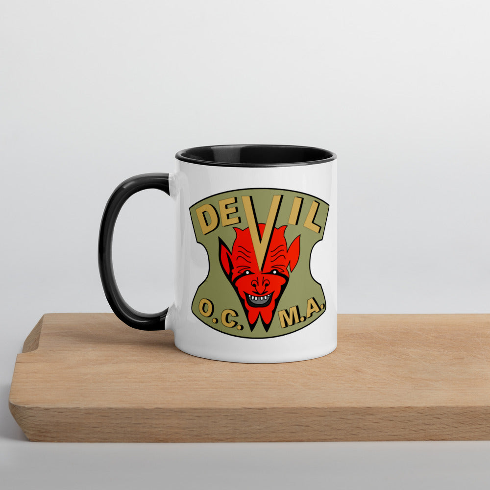 Vintage Devil Moto Badge on 11oz Mug