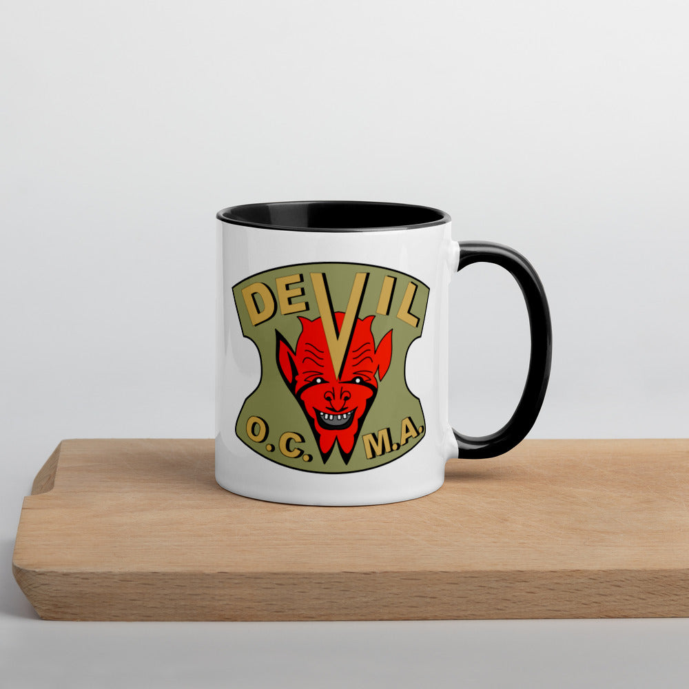 Vintage Devil Moto Badge on 11oz Mug