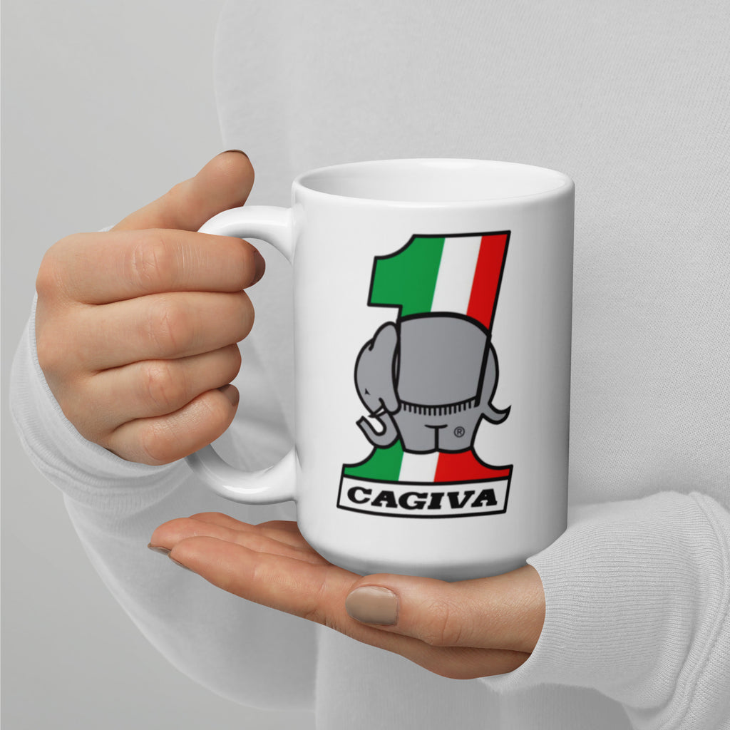 Vintage Cagiva badge on BIG BOI Mug