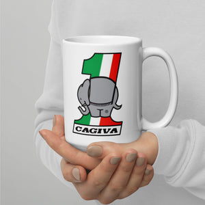 Vintage Cagiva badge on BIG BOI Mug